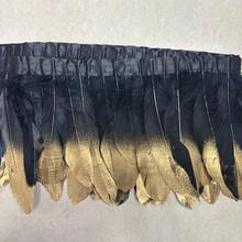 Artificial Gold Feather Satin Ribbon Fringed Trim Tassel Fringed Trim.Materials For Making Carnival Cosplay Celebration Costumes - Multicolor - View 18