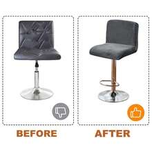 Bar Stool Cover Square Swivel Barstool Chair Seat Velvet Barstool Protector Covers For Counter Height Mid Low Back Chair Holiday 1/4/6Pcs ,Bar Stool Covers With Backs,1/4/6 Packs Stretch Velvet Bar Stool Covers Bar Chair Covers Barstool Seat Cover Washable High Chair Cover With Elastic Bands Coffee - Multicolor - View 6