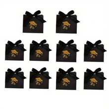 10/5pcs Gold Glitter Boxes, Candy Boxes, Party Gifts, Decorations For Graduation Party, Valentine's Day