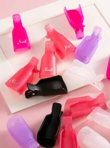 20/10 piezas Clips quitaesmalte de uñas, Pinzas para esmalte de uñas acrílicas, Clips quitaesmalte de gel, Pinzas de plástico acrílicas para manicura y limpieza de esmalte de uñas, Herramientas para la eliminación y limpieza de uñas - Multicolor - Ver 4