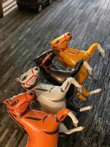 1/4/8 件金属马铝箔气球，白色、黑色、棕色、黄色马形气球，适用于牛仔派对装饰、生日派对、主题派对室内外装饰