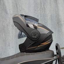 Kask motocyklowy ORZ Modular, odchylana osłona twarzy, dwa wizjery, unisex, do użytku przez cały rok