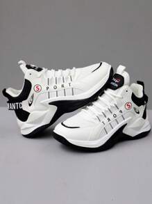 Men's Athletic Sports Shoes, Basketball Shoes, New High Top Sneakers, Non-Slip Wear-Resistant Breathable, For Teenagers, Students, White