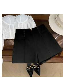 Liuhan Modas Shorts Women Tailoring Casual Versatile Front Pocket Zipper With Buttons Zipper - Black - View 2