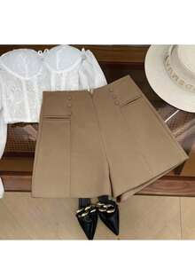 Liuhan Modas Shorts Women Tailoring Casual Versatile Front Pocket Zipper With Buttons Zipper - Coklat - View 1