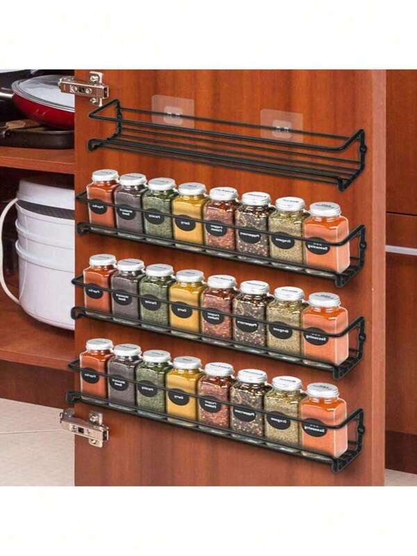 2pcs/1pc Minimalist Multi-Tier Spice Bottle Rack – Clear Acrylic Wall-Mounted & Countertop Kitchen Storage Organizer For 6–8 Jars