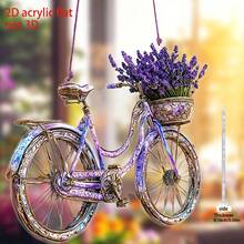 2D Plane, 1 Piece, Charming Lavender Bicycle Light Catcher, Made Of Acrylic, With A Purple String, Very Suitable For Home And Garden Decoration, Cafe Ambiance, Purple Theme - A Perfect Gift For Friends, Family And Cycling Enthusiasts - Purple - View 4