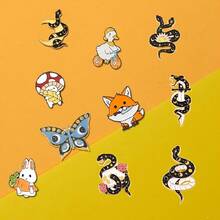 50/30/20/10 Pcs Random Mixed Enamel Brooch Bulk Set, Lapel Badges, Cartoon Plant Enamel Pin Sets, Funny Button Pins Jewelry For Backpack Cloths Hats Jacket Decoration Gift(Color/Pattern Random) - Pattern - View 2