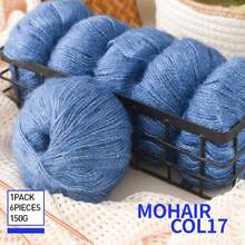 6个球，真丝马海毛纱线，细针织纱线，钩针镂空针织品，手工编织披肩开衫，手工纱线球。详情：4 6个球，马海毛纱线，细针织纱线，钩针镂空针织品，手工编织披肩开衫，手工纱线球