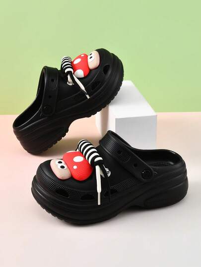 Women's Cute EVA Wooden Clog Slippers - Comfortable Slip-On, Thick Sole, Round Toe, Adjustable Strap, Suitable For Casual And Outdoor Wear, Spring/Summer Series, Outdoor Sandals | Athletic Sandals | Durable Sandals, Lace-Up Sandals