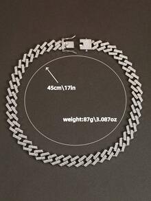 奢华闪亮钻石 - 镶嵌链条项链和手链 - 嘻哈风格男士珠宝