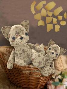 Handmade Doll, Fox, And Sewing Templates, Suitable For Birthday Gifts, Christmas Gifts - Khaki - View 2