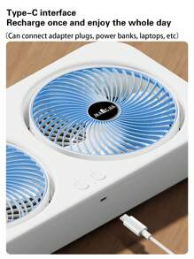 Nuevo ventilador de escritorio multifuncional de doble cabezal USB, accesorio de enfriamiento para oficina y dormitorio, larga duración de la batería, alta potencia de viento, recargable de 1800mAh