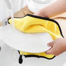 5/10 件加厚洗车毛巾，双面超柔软超细纤维布，适用于汽车和厨房清洁，可重复使用家用湿巾