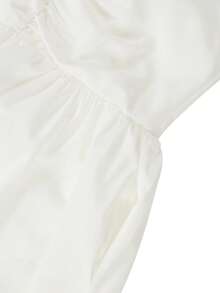 女士夏季纯色细肩带时尚百搭无袖休闲及膝连衣裙，少女吊带迷你连衣裙 - 白色 - 查看 6