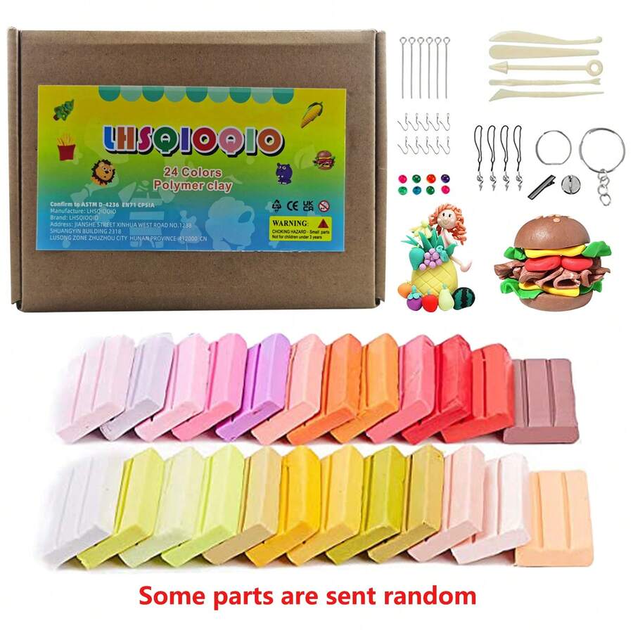 Polymer Clay Kit, Modeling Clay For Kids DIY Starter Kits, Oven Baked Model Clay, Non-Sticky Molding Clay With Sculpting Tools, Gift For Children And Artists - Multicolor - View 1