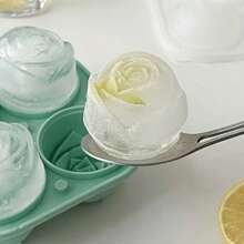 1pc Pink Mini Rose Ice Tray Ice Ball Silicone Mold, DIY Ice Cream Mold, Suitable For Summer Home Kitchen