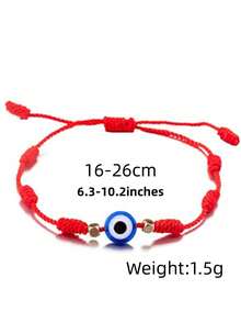 12pcs/Set Elegant Versatile Devil's Eye Lucky Red Bracelets, Suitable For Men & Women Daily Wear, Beautiful Gift (With Paper Card) - Multicolor - View 5