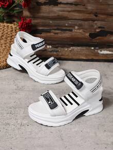 Sandalias de mujer de verano 2025, sandalias con cuña y suela gruesa, sandalias de tacón alto, sandalias de playa versátiles de moda, sandalias casuales para exteriores, zapatos sencillos para ir al trabajo para mujer - Blanco - Ver 6