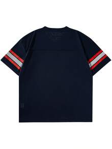 男士夏季休闲运动短袖T恤 - 藏蓝色 - 查看 3