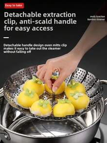 1-Piece Thickened Stainless Steel Lotus-Fold Steamer – Expandable Multi-Layer Vegetable Steamer Basket With Collapsible Design, Heat-Resistant Kitchen Tool For Healthy Cooking & Fruit Draining