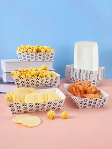 10/24 件足球食品盒、炸薯条盒、爆米花盒、生日派对装饰和电影之夜零食盒，适用于午餐盒、面包店面包、汉堡餐厅 - 彩色 - 查看 3