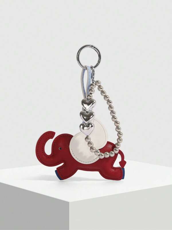 INS Style Cool Girl, Patchwork Decor, Elephant Shaped Pendant, Key Chain, Rope Knot Decor Lanyard, Suitable For Girls/Ladies, Appropriate For Work/School, Small Gift For Her, Can Enhance Your Style
