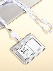 1 件颈挂拉链卡片收纳包 PU 皮革便携式轻便卡包卡片钱包适合教师学生工作用品（不含卡）教师礼物身份证夹照片卡夹女士钱包迷你钱包钱包学校用品 - 彩色 - 查看 17