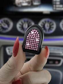 Car Mounted Hidden Small Hooks With Diamond Inlay Mini White Diamond Car Hooks - White - View 6