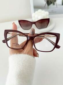 MELINDA MODA Oculos De Grau NYLON Clipon 2 em e 1 Armação+Sol Combinação De Cores - Vinho - Visão 1