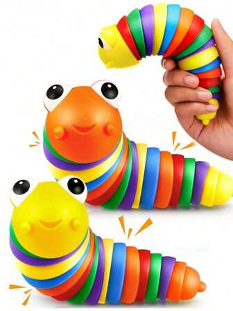 1/4个随机颜色毛绒毛毛虫感官玩具，解压玩具，适合派对、儿童和成人，可爱的自闭症感官玩具，减压玩具 | 复活节礼物