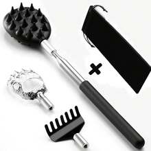 Máy mát xa lưng có thể thu gọn với 3 đầu mát xa có thể tháo rời, dùng được cho cả nam và nữ, đầu mát xa hai mặt/hình móng vuốt/hình cào, món quà Giáng sinh tuyệt vời. - Nhiều màu - Xem 16