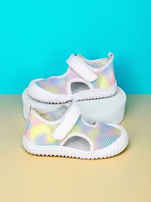 Toddler Girls' Spring/Summer Adjustable Hook&Loop Breathable Mesh Sandals, Soft & Non-Slip TPR Sole, Suitable For Various Occasions, Beach Flip Flops - Multicolor - View 2