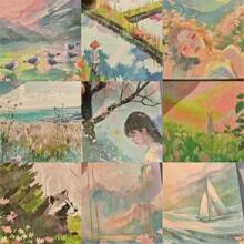 Aesthetic Collage Stickers - Themed For Spring, Summer, Autumn, Winter, Featuring Floral, Nature, And Urban Landscape Designs, Suitable For Magazines, Photo Albums, Stationery, Notebook Accessories | Seasonal Theme | Decorative Paper, Scrapbooking Supplies