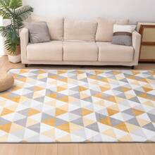 Rug, Washable, All Season, Room Mat, Small, Play Mat, Nordic, Anti-Mite, Non-Slip, Washable Rug, Compatible With Hot Carpet, Compatible With Floor Heating, Summer, Winter, Mat, Rug Mat, Carpet, Rug Carpet, Flannel, Washable, Carpet, Living Room - 灰色-三角形 - 查看 11