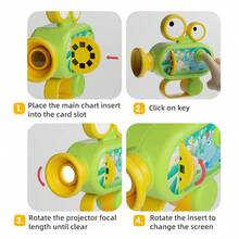 96-Slide Children Projection Flashlight Toy - Educational Fun With Animal, Dinosaur, Vehicle & Space Themes - 12 Interchangeable Cards For Bedtime Curiosity & Imagination Development