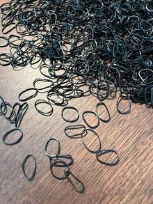 1000 件黑色迷你松紧带，柔软发带，适合编织、马尾辫和发型、猪尾辫和小辫子、发圈