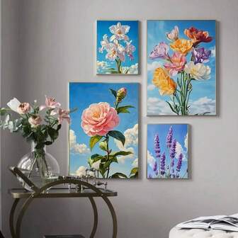 1 st vintage klassiska blommor trädgårdsaffischer bondgård nejlika hortensia macrophylla tryck väggbilder kanvas målning heminredning valfri ram