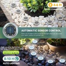 NEW 4/8 Pack Solar Ground Lights Outdoor, 8 LED Solar Powered Disk Lights Outdoor Garden Landscape Lighting For Yard Deck Lawn Patio Pathway Walkway