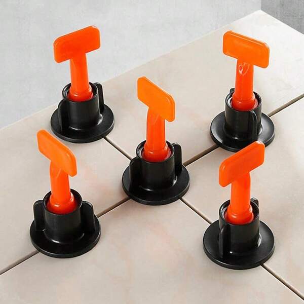 Sistema de nivelación de losetas reutilizable de 126 piezas - separadores cruzados con clavijas reemplazables para baldosas de pared y piso, juego de clips de nivelación ajustables