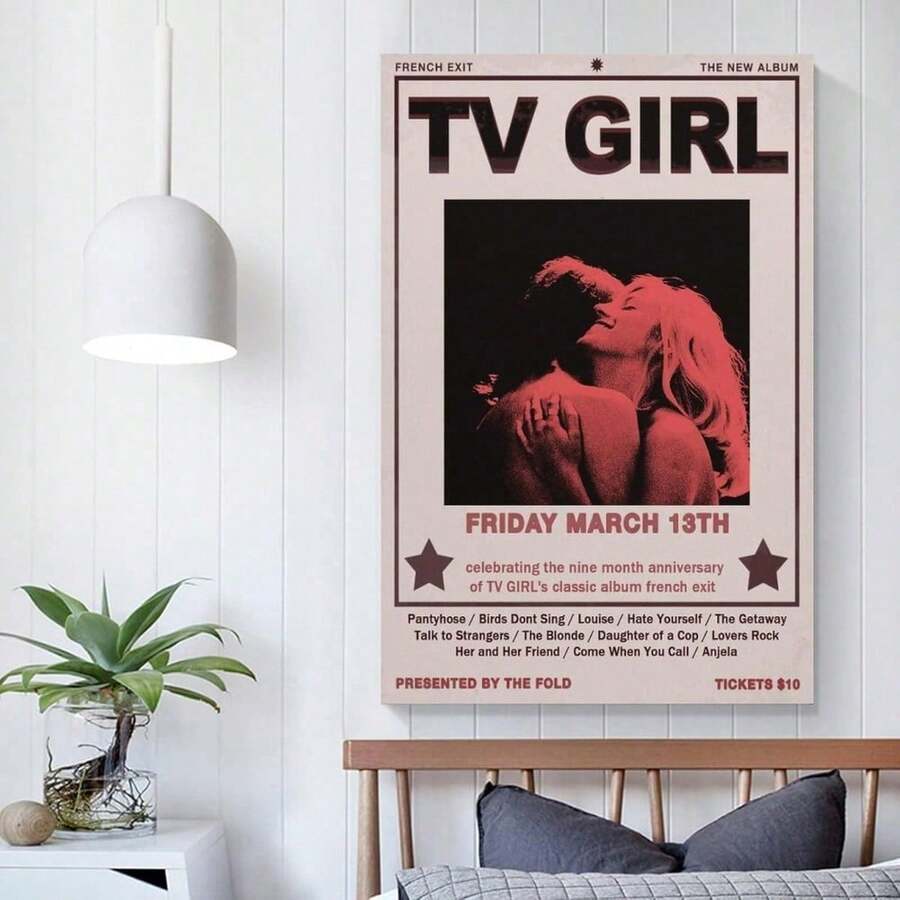 1pc Girl Retro Poster Room Aesthetics Canvas Art Poster Canvas Painting Modern Home Living Room Bedroom Decoration Wall Art Gift Optional Frame ,Wall Art With Frame - A - View 1