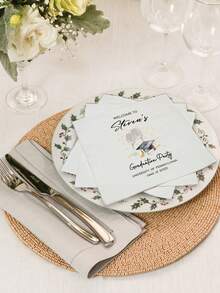 20-500pcs Custom Graduation Napkins, 3-Ply Personalized Napkins With Your Text, Class Of 2025, Disposable Beverage/Dessert Napkins For Grad Party Decor, Farewell Banquet Decor, Graduation Party Gift, Custom Cocktail Napkins - Multicolor - View 2