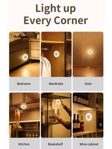 1/2/4 Stücke Bewegungsmelder Leuchte, berührbare Smart Sensor LED Nachtlicht mit warmem und kühlem weißem Softlicht, 3-Farben dimmbar, geeignet für Kinderzimmer, Flur, Schlafzimmer, Treppe, Badezimmer, Wohnzimmer, Schrank, kompaktes Design, einfache Installation, USB aufladbar, Innenbeleuchtung, runder Sensor Nachttischlampe, überall innen & außen verwendbar