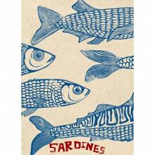 Stampa su tela, decorazione moderna per ristorante, arte di cucina astratta con aragosta, pesce arancione, caffè, opzionale con cornice