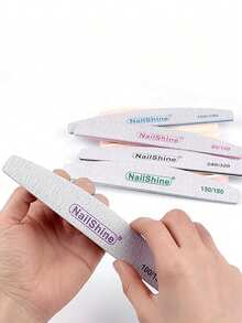 NailShine 3片/5片/10片/25片装 专业指甲锉砂纸 强力加厚 80/100/150/180/240/320目 指甲锉抛光器 美甲打磨 半月形 石灰工具 - 彩色 - 查看 5