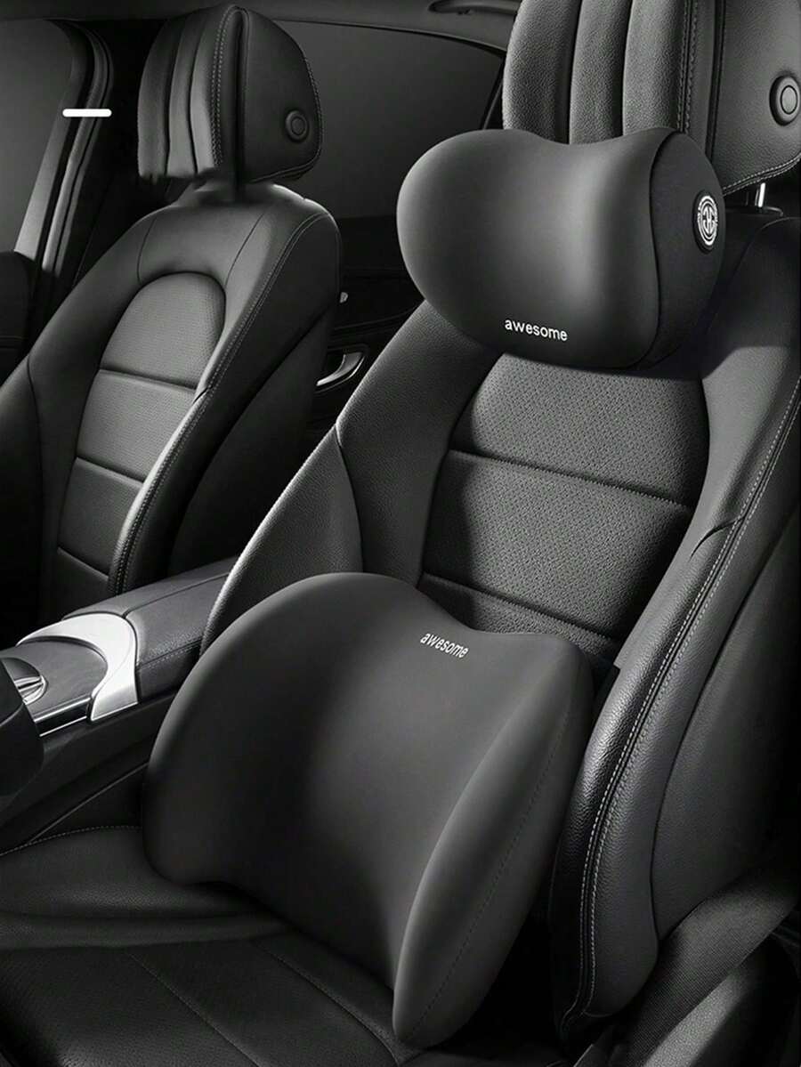 1pc Car Neck & Lumbar Support Pillow, Comfortable Headrest For Neck And Back Relief, Ideal For Car Seat Back & Lumbar Cushion, Provides Ultimate Support