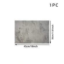 Bộ 1/4/6 tấm lót bàn ăn bằng vải lanh họa tiết bê tông, có thể giặt máy, hình chữ nhật, màu xám trơn, tấm lót cách nhiệt cho bàn ăn, trang trí nhà cửa và phòng ăn. - Nhiều màu - Xem 4