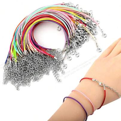 17cm/6.7in Multi-Color Leather Cord Bracelet String DIY Pendant Bracelet Anklet Accessories