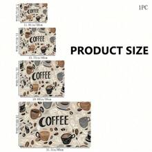 1 pieza Alfombrilla absorbente para secar platos en la encimera de la cocina con estampado de taza de café, esconde las manchas, base de silicona suave antideslizante