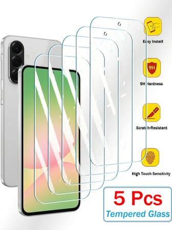 3Pcs Tempered Glass Compatible With Samsung Galaxy A56 A36 A26 A16 A06 A55 A35 A25 A15 A05 A54 A34 A24 A14 A04 A73 A53 A33 A23 A13 A03 A72 A52 A32 A12 A02 A71 A51 A21 A71 Screen Protector 9H 2.5D Full Cover Glue Screen Glass
